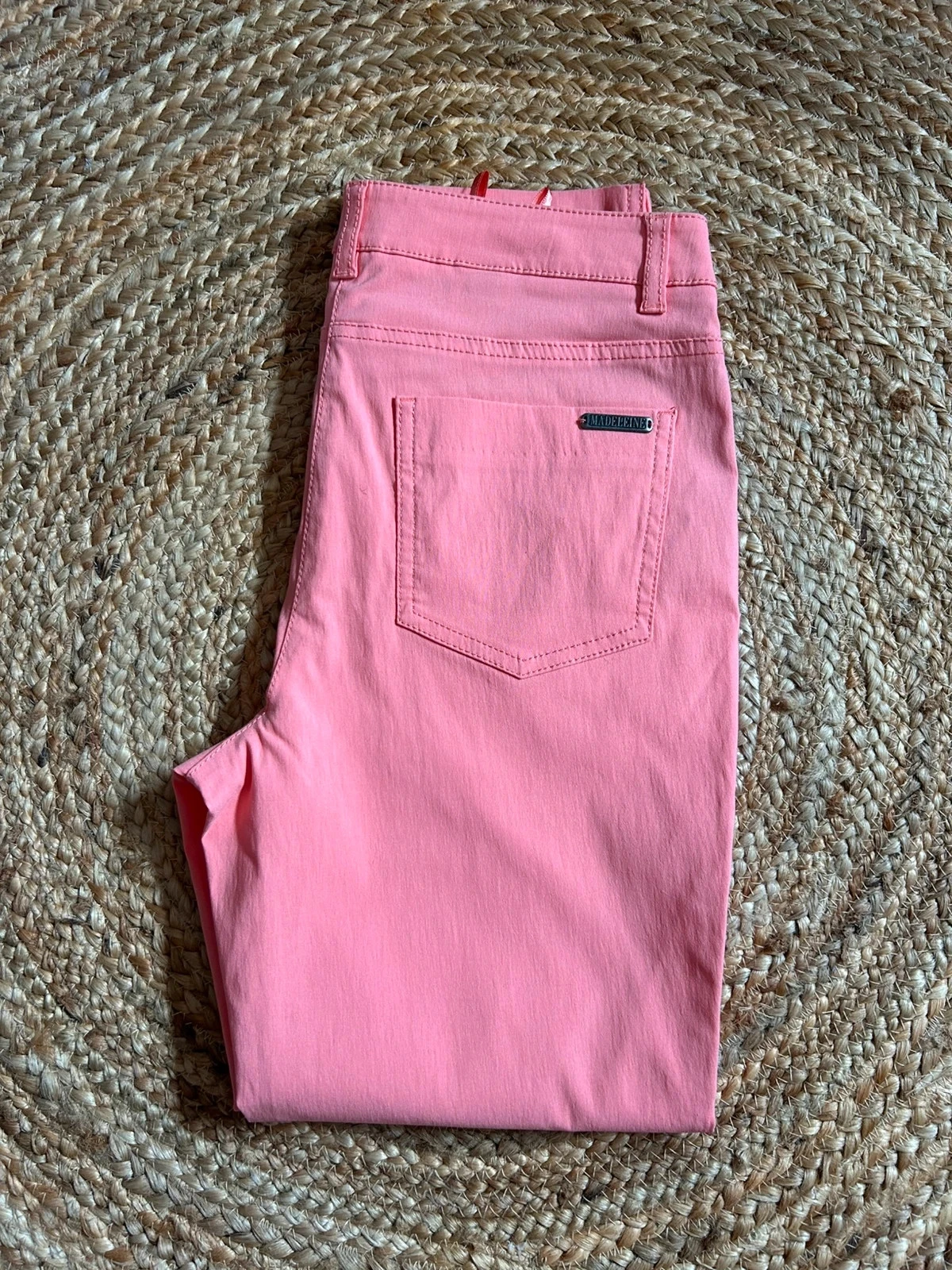 🧡🌿Jean Madeleine corais 7/8 Casual chique estival FR40/42 Jeans cropped coral UK12S🌿🧡 – photo 9